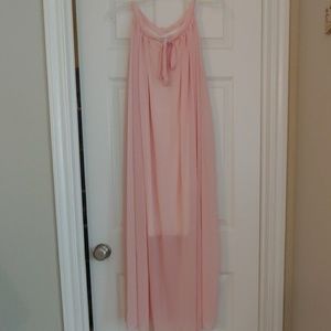 Light pink sleeveless maxi dress